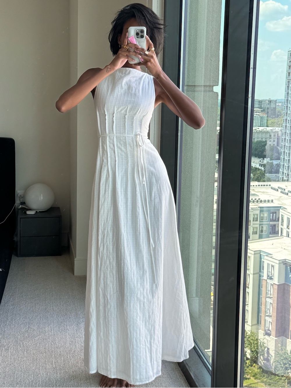 Peppermayo White Sleeveless Maxi Dress with Tie Waist - Picture 5 of 5